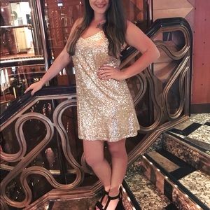 Gold sequined dress